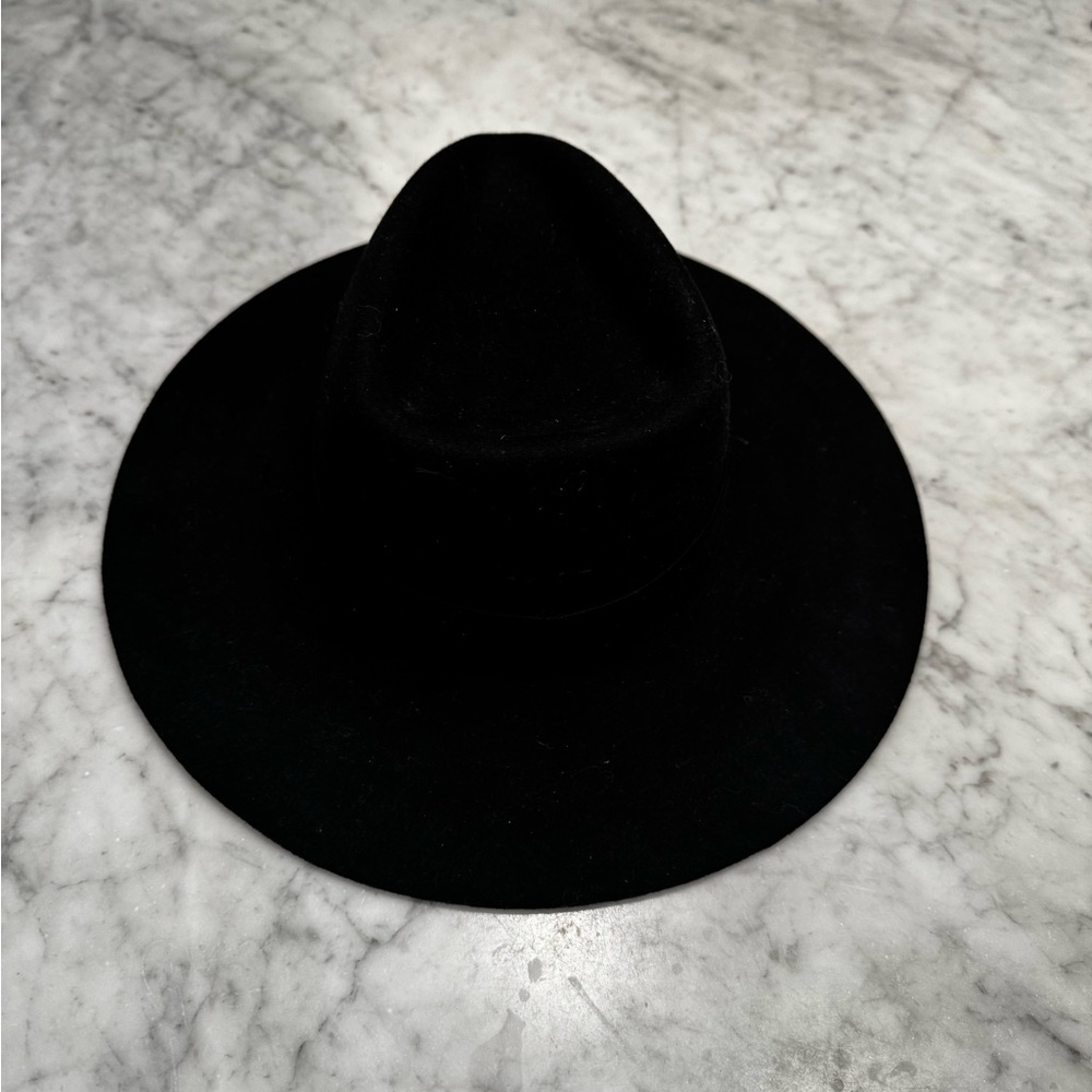 Lack Of Color Midnight Black Fedora with velvet ribbon trim